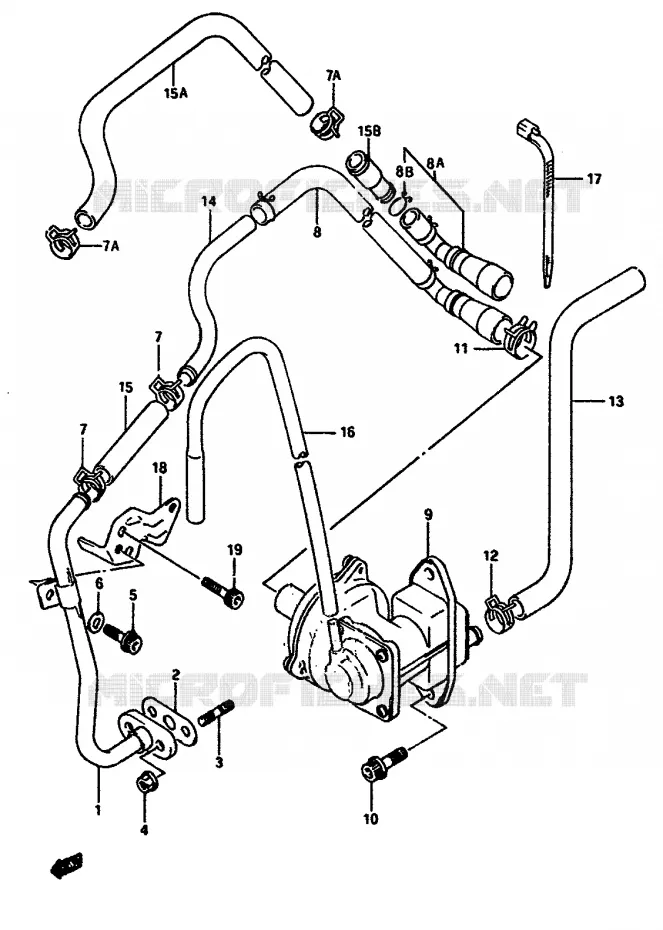FUEL EVAP SYSTEM (E18,E39) Suzuki MOTO 650 DR 1990  DR650RSUL(L/M)