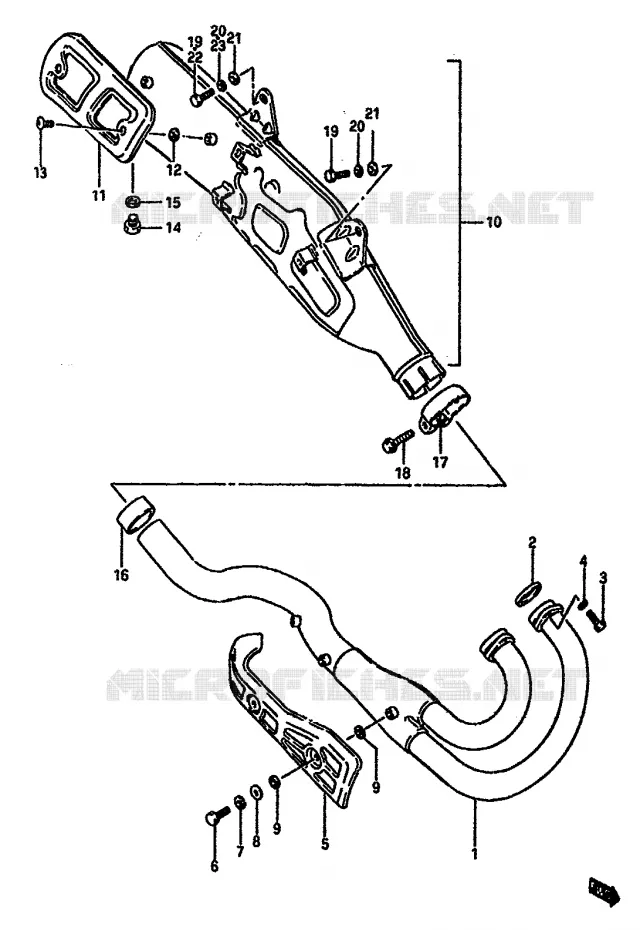 GELUIDDEMPER (MODELE G/H/J) Suzuki MOTO 600 DR 1985  DR600SF(E2)