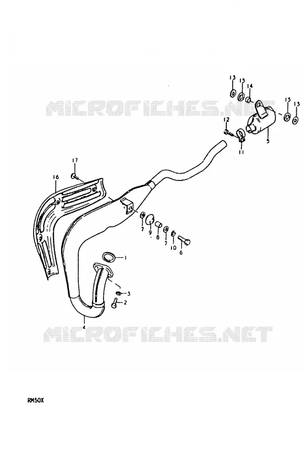 GELUIDDEMPER (RM50C) Suzuki MOTO 50 RM 1979  RM50N(C/N/T/X)