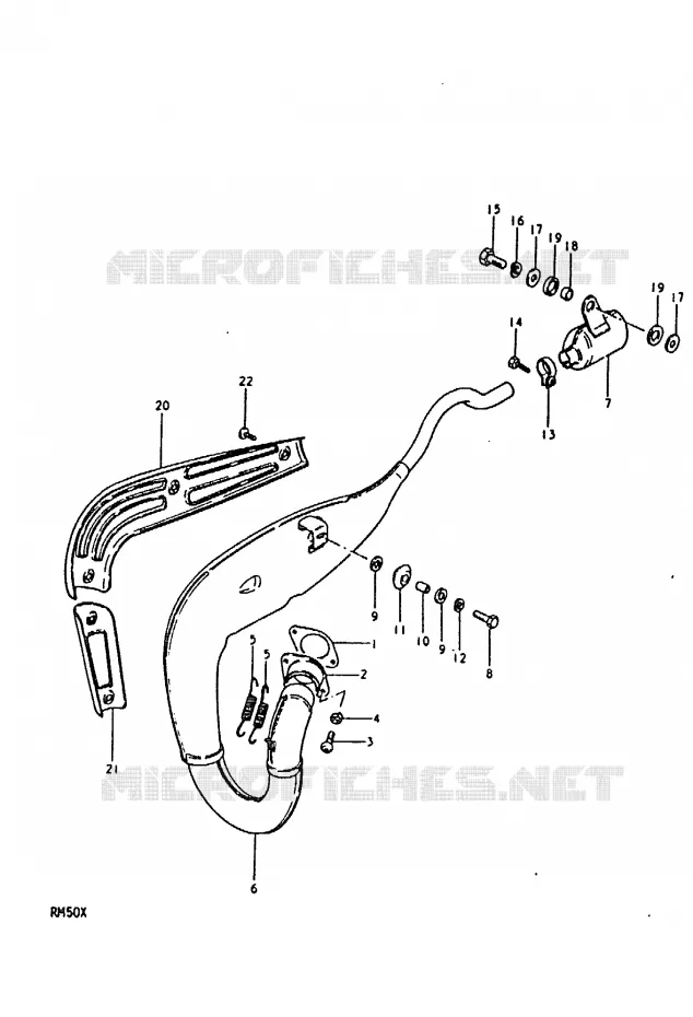 GELUIDDEMPER (RM50N, RM50T, RM50X) Suzuki MOTO 50 RM 1978  RM50C(C/N/T/X)