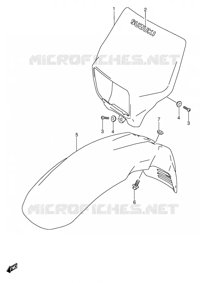 HEADLIGHT BOWL (MODELE K1) Suzuki MOTO 650 DR 2001  DR650SEK1(E3/E28)