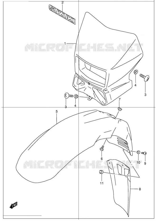 HEADLIGHT BOWL (MODELE K2) Suzuki MOTO 650 DR 2003  DR650SEK3(E4)