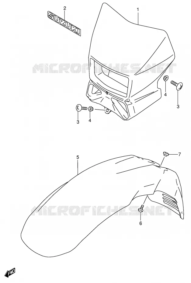 HEADLIGHT BOWL (MODELE K4 E24) Suzuki MOTO 650 DR 2002  DR650SEK2(E4)