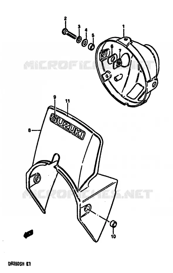 HEADLIGHT BOWL Suzuki MOTO 250 DR 1984  DR250SE(E/F/G/H)