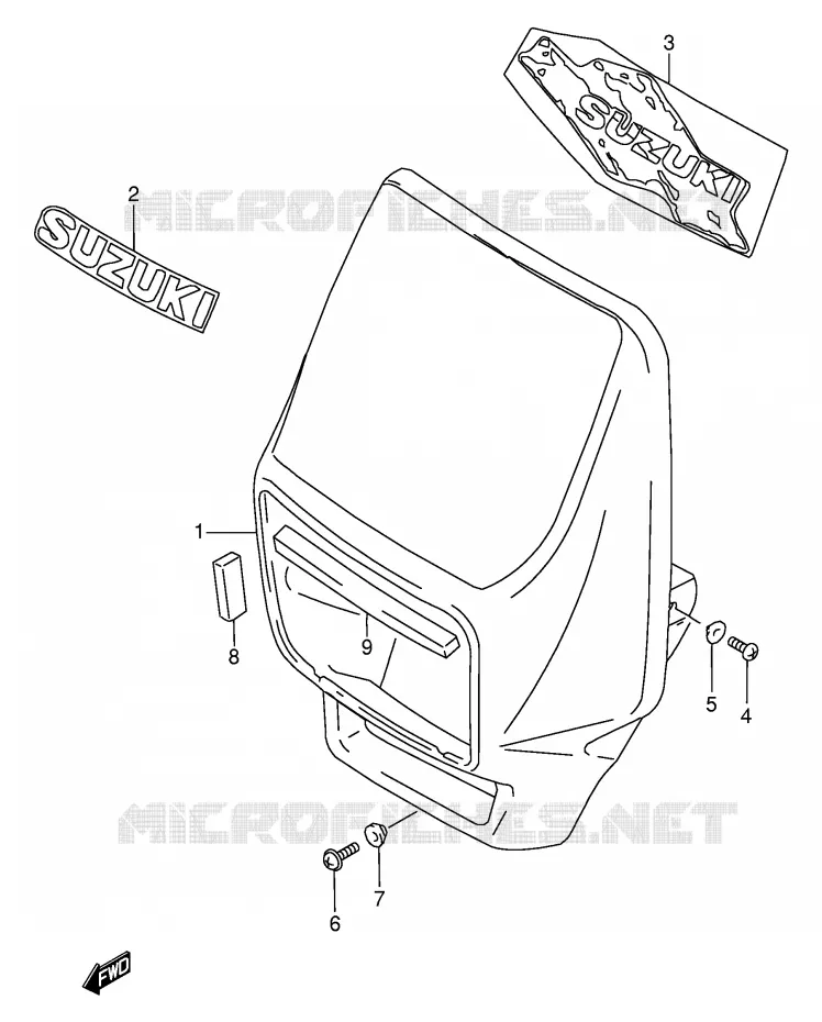 HEADLIGHT BOWL Suzuki MOTO 650 DR 1994  DR650RER(E2)