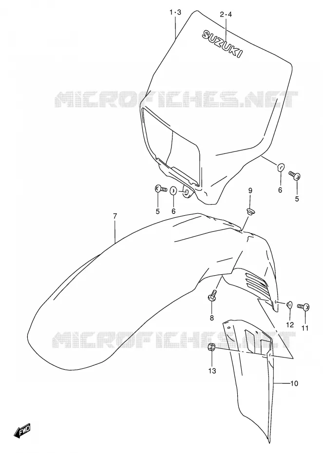 HEADLIGHT BOWL Suzuki MOTO 650 DR 1998  DR650SEW(E4)