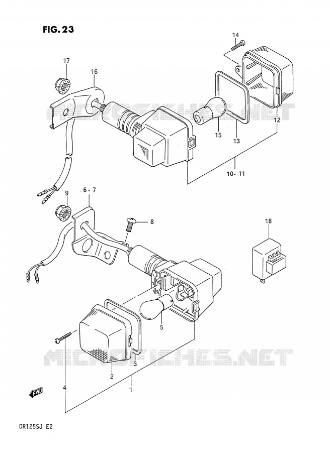 INDICATOREN (E1, E24, E4 ~F.NO.106478) Suzuki MOTO 125 DR 1988  DR125SJ(E2)