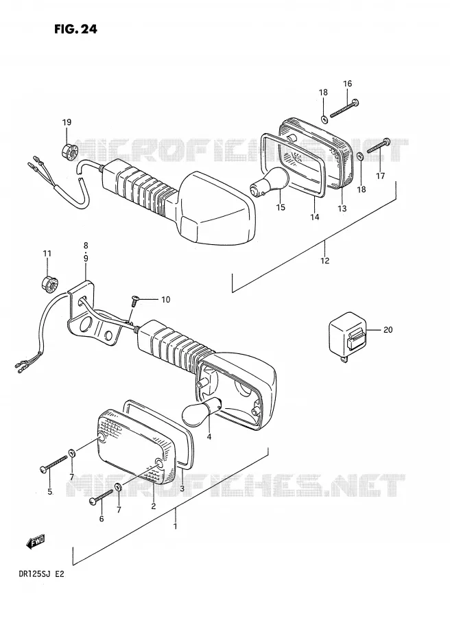 INDICATOREN (E2, E15, E18, E21,E70,E4 F.NO.106479~) Suzuki MOTO 125 DR 1985  DR125SF(E2)