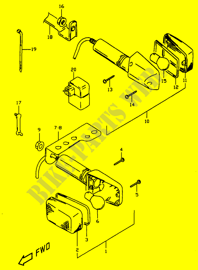 INDICATOREN (MODELE W/X, E24) voor Suzuki DR 350 1998