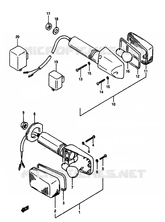 INDICATOREN Suzuki MOTO 650 DR 1990  DR650RSUL(L/M)