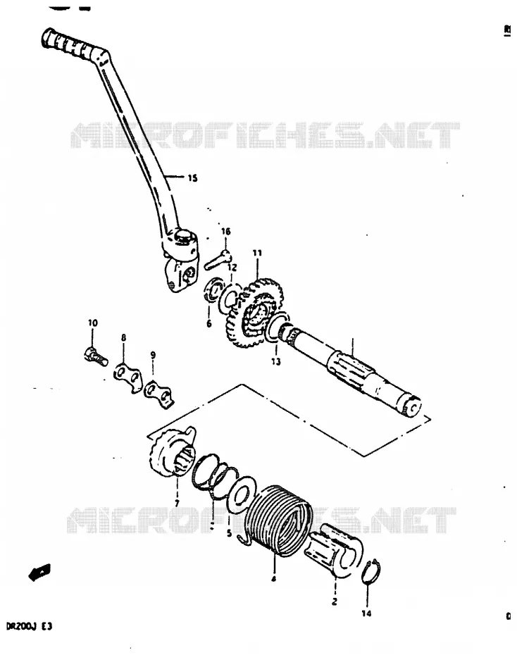 KICKSTARTER Suzuki MOTO 200 DR 1987  DR200H(G/H/J)