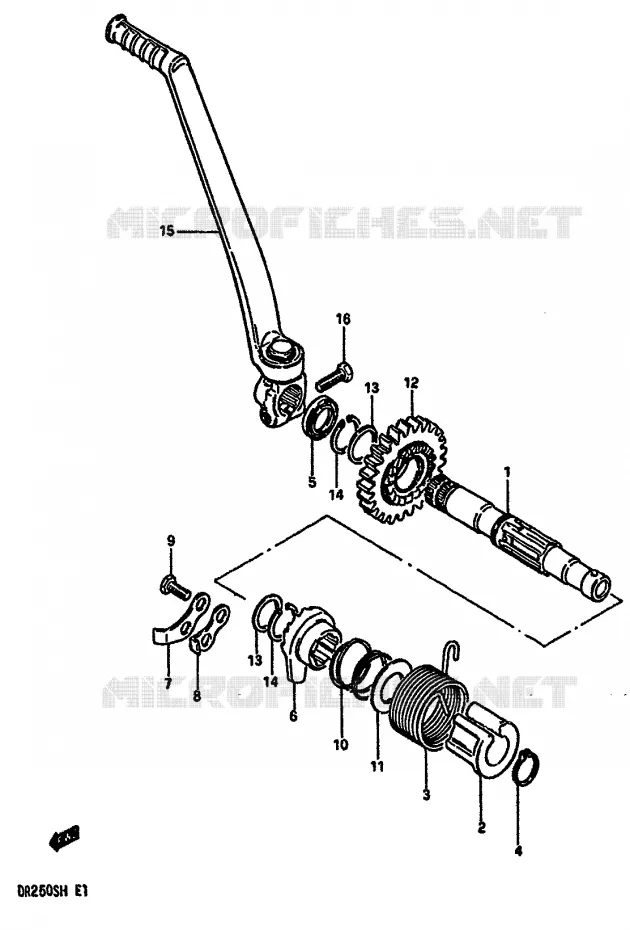 KICKSTARTER Suzuki MOTO 250 DR 1986  DR250SG(E/F/G/H)