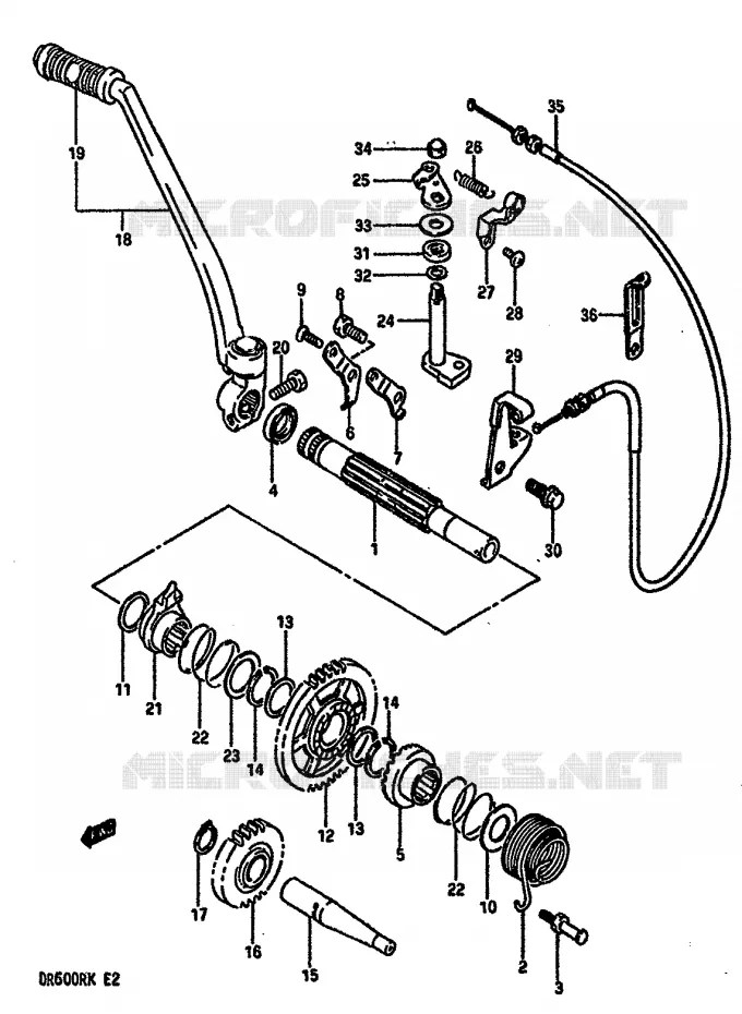 KICKSTARTER Suzuki MOTO 600 DR 1988  DR600RUJ(E2)