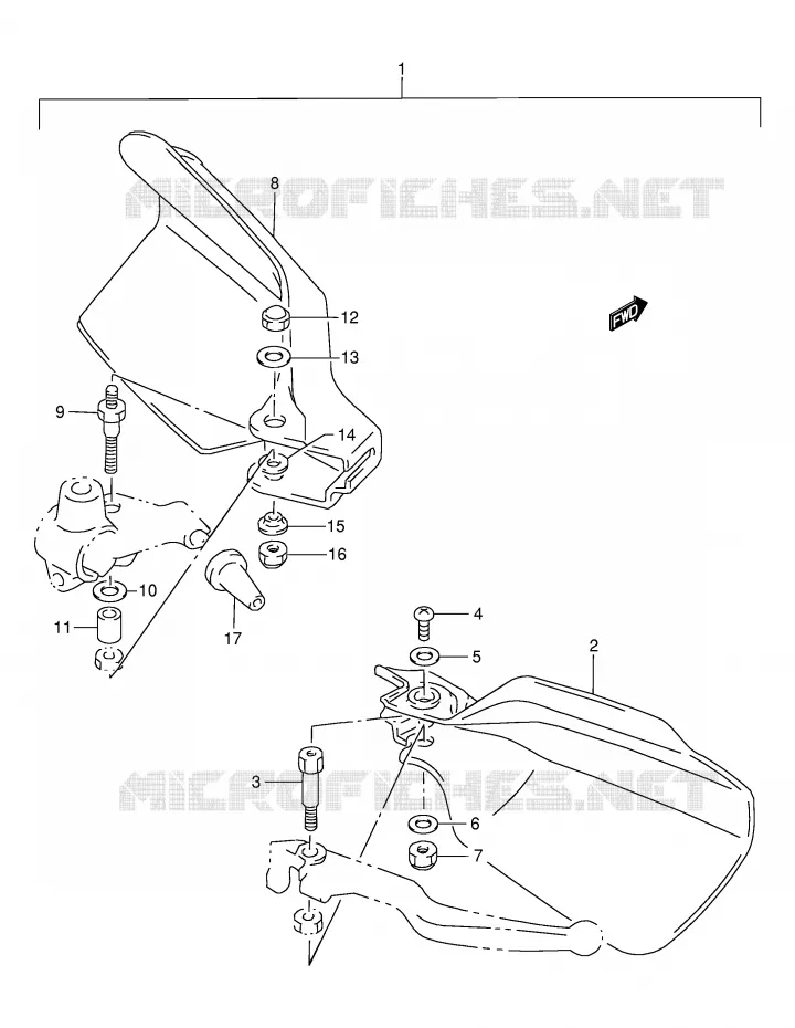 KNUCKLE COVERS (MODELE K1 E24/MODELE K2 P9 OPT) Suzuki MOTO 200 DR 2005  DR200SEK5(E24)