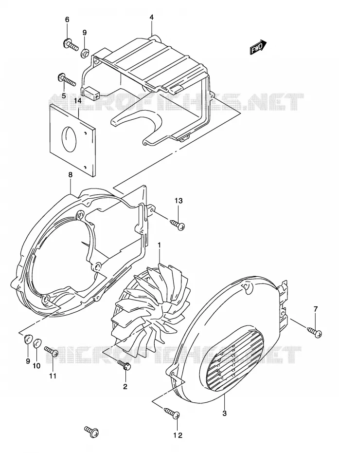 KOELVENTILATOR (MODELE AY50) Suzuki SCOOTER 50 KATANA 2004  AY50WSK4(P19)