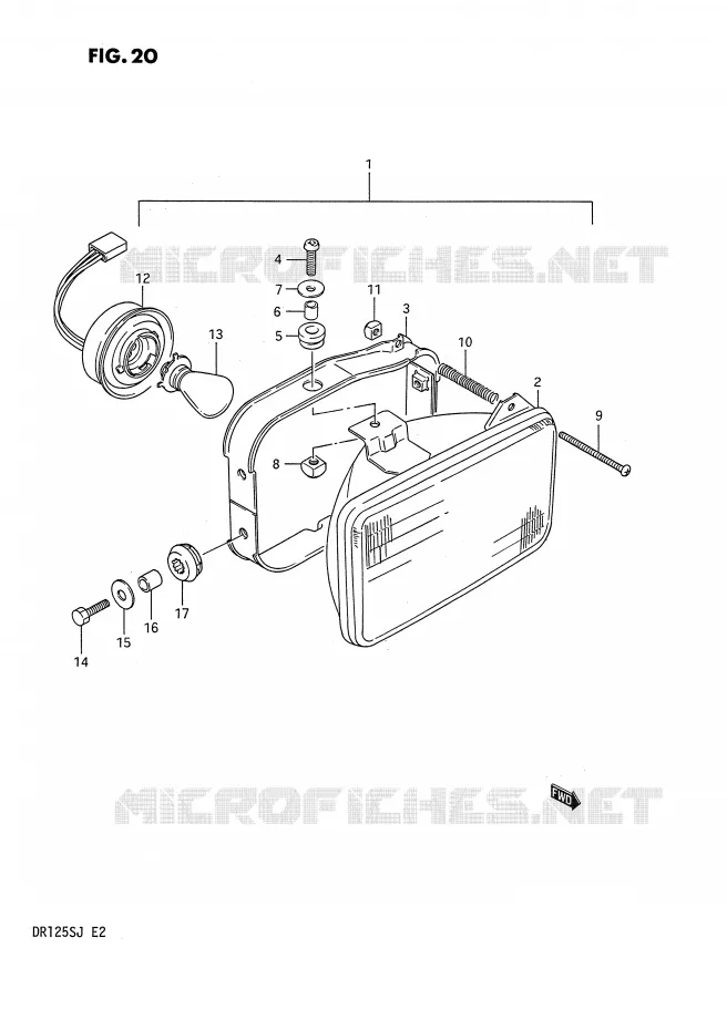 KOPLAMP (E1) Suzuki MOTO 125 DR 1988  DR125SJ(E2)