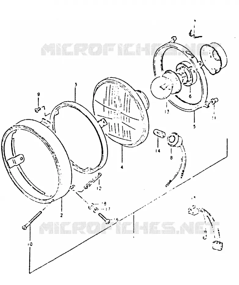 KOPLAMP (E16) Suzuki MOTO 400 DR 1981  DR400SX(T/X)