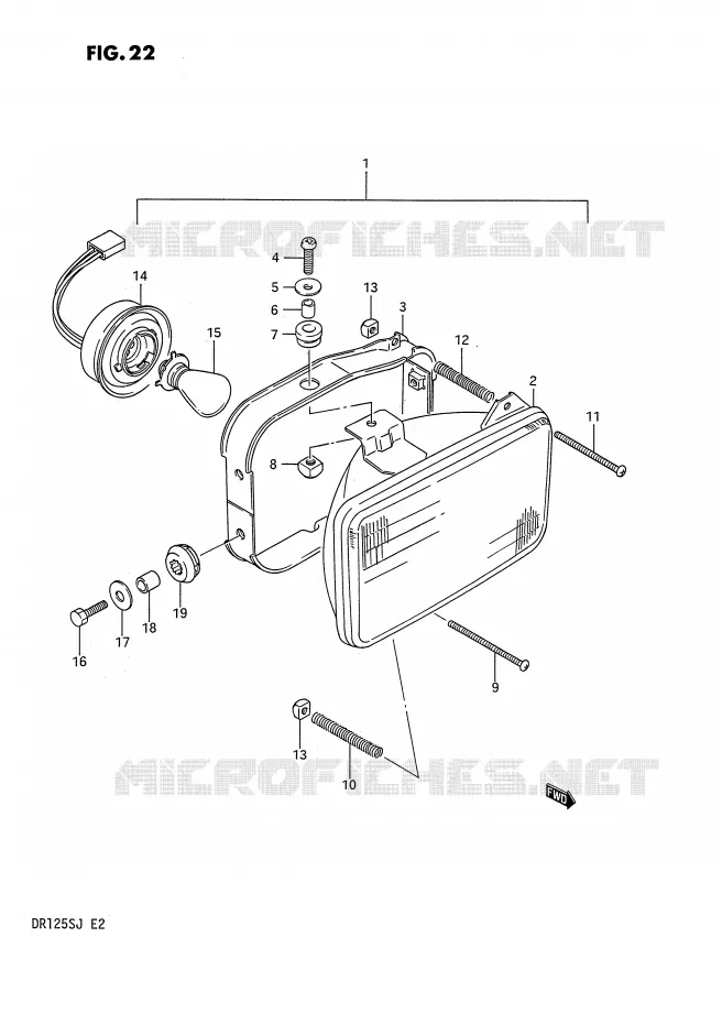 KOPLAMP (E24) Suzuki MOTO 125 DR 1985  DR125SF(E2)