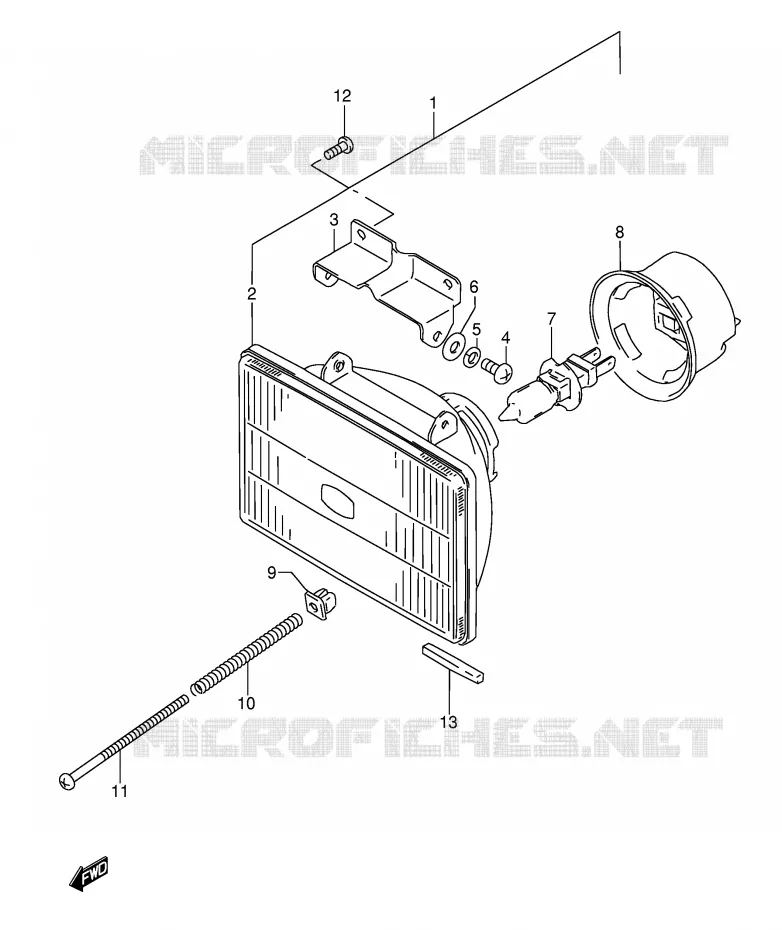 KOPLAMP Suzuki MOTO 350 DR 1991  DR350M(E3)