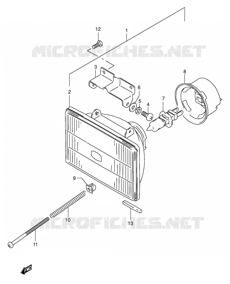 KOPLAMP Suzuki MOTO 350 DR 1996  DR350T(E1)