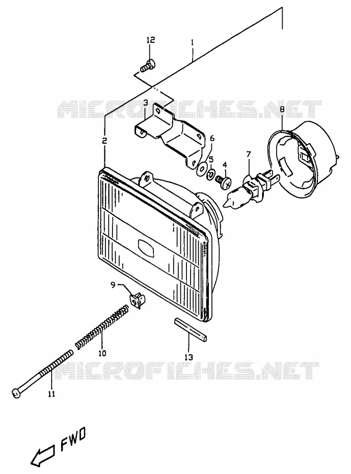 KOPLAMP Suzuki MOTO 350 DR 1997  DR350V(V/W/X)