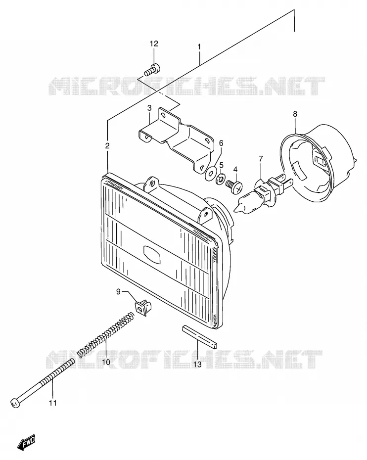 KOPLAMP Suzuki MOTO 350 DR 1998  DR350W(E1)