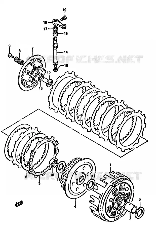 KOPPELING Suzuki MOTO 350 DR 1993  DR350SHP(L/M/N/P/R)