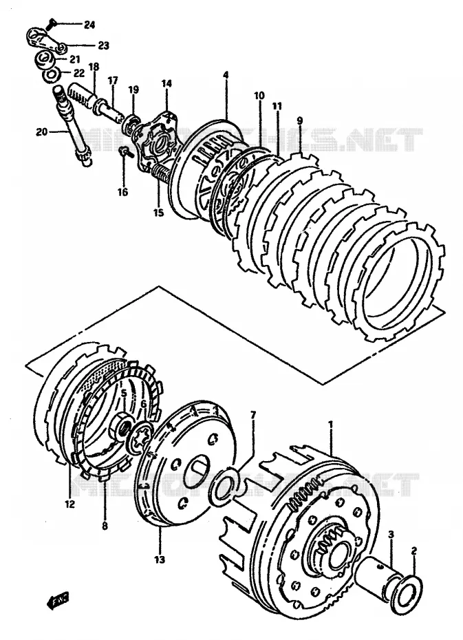 KOPPELING Suzuki MOTO 600 DR 1986  DR600SUG(E2)