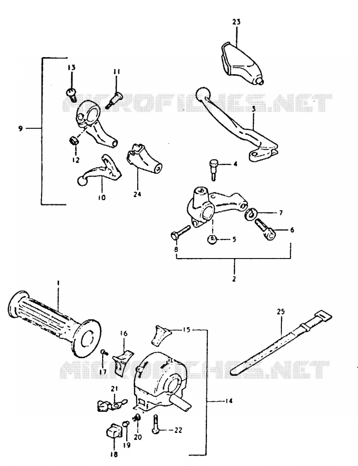 LINKER HANDGREEP (E22, E39) Suzuki MOTO 400 DR 1981  DR400SX(T/X)