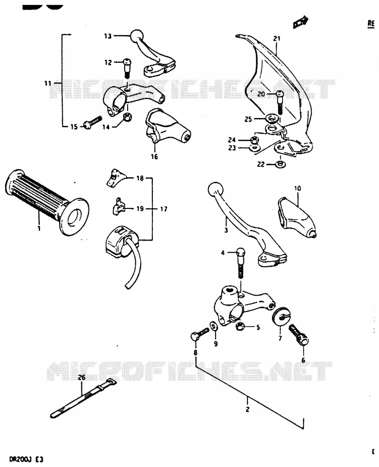 LINKER HANDGREEP Suzuki MOTO 200 DR 1988  DR200J(G/H/J)
