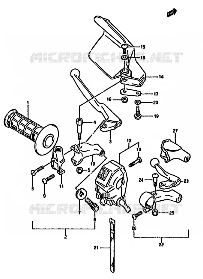 LINKER HANDGREEP Suzuki MOTO 350 DR 1993  DR350SHP(L/M/N/P/R)