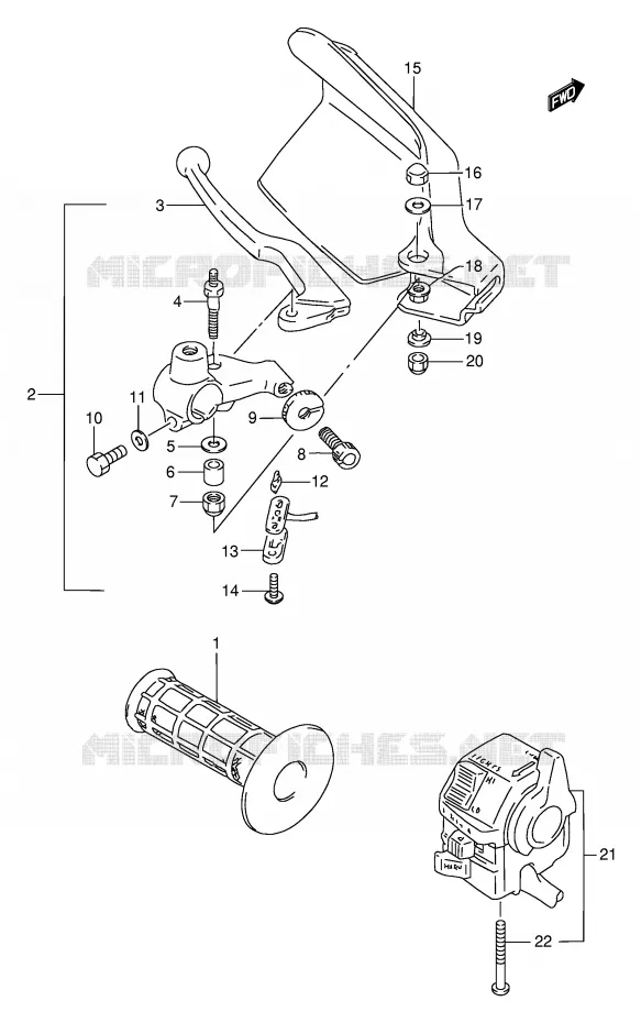 LINKER HANDGREEP Suzuki MOTO 650 DR 1995  DR650RES(E2)