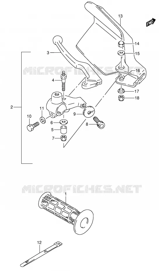 LINKER HENDEL - HANDGREEP Suzuki MOTO 650 DR 1996  DR650RSET(E4)