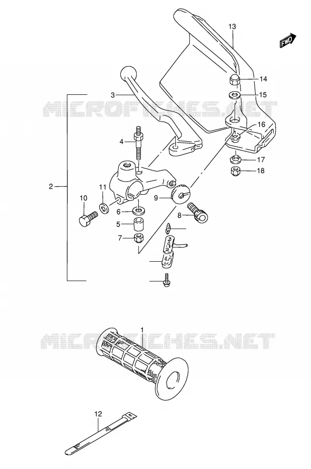 LINKER HENDEL - HANDGREEP Suzuki MOTO 800 DR 1996  DR800SUT