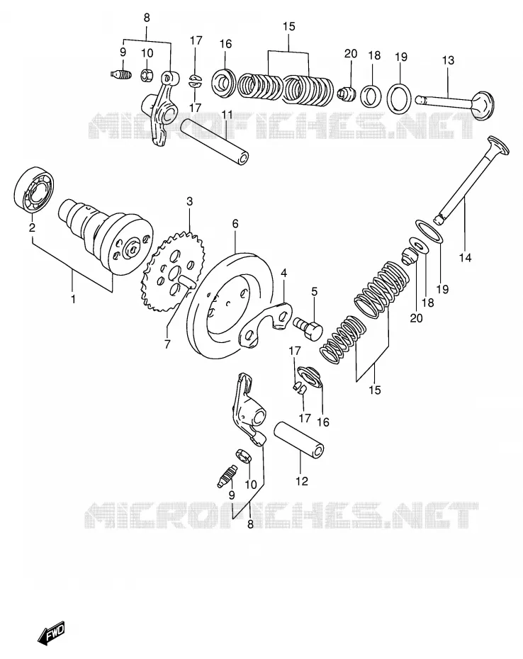 NOKKENAS - VALVES (F.NO.100365~) Suzuki SCOOTER 100 FB 1994  FB100DR(E71)