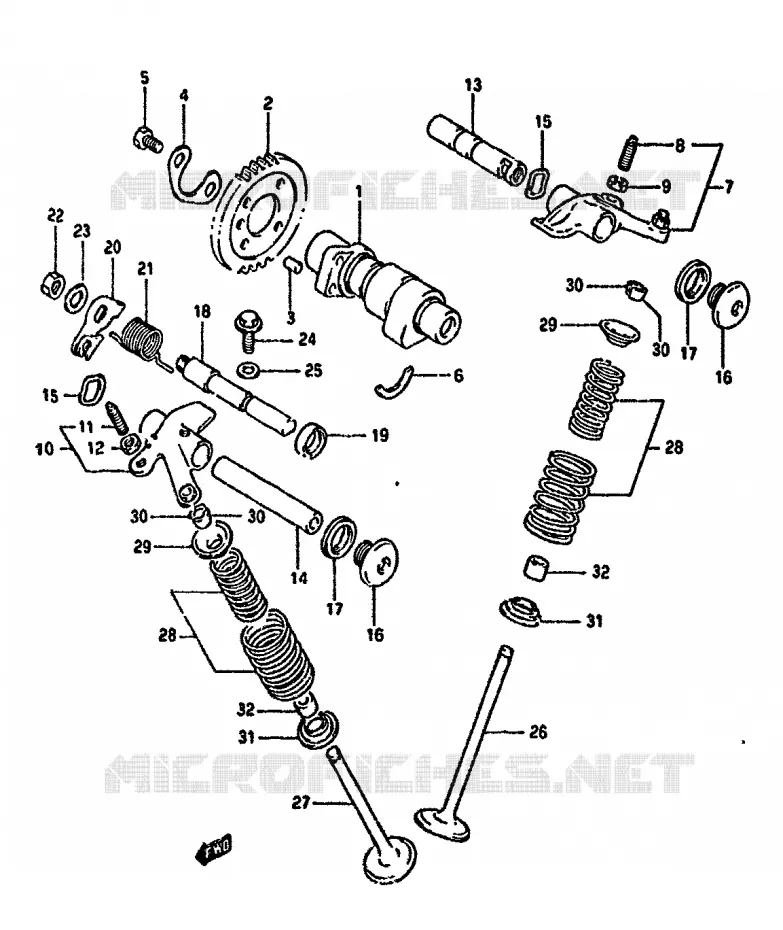 NOKKENAS - VALVES (MODELE L/M/N/P) Suzuki MOTO 350 DR 1993  DR350SP(L/M/N/P/R)