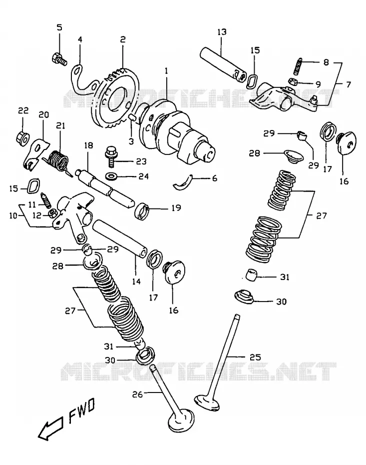 NOKKENAS - VALVES Suzuki MOTO 350 DR 1997  DR350V(V/W/X)