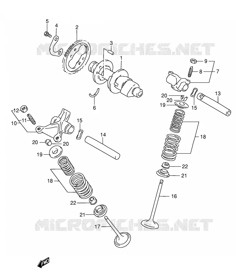NOKKENAS - VALVES Suzuki MOTO 650 DR 2002  DR650SEK2(E3/E28)
