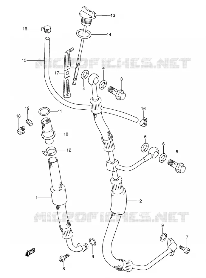 OLIE SLANG Suzuki MOTO 250 DR 1992  DR250SN(E24)