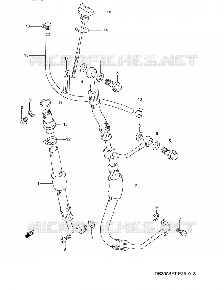 OLIE SLANG Suzuki MOTO 350 DR 1992  DR350SN(E28)