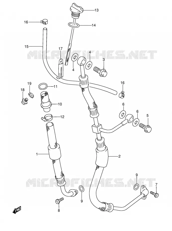 OLIE SLANG Suzuki MOTO 350 DR 1994  DR350R(E3)