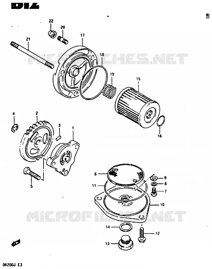 OLIEPOMP Suzuki MOTO 200 DR 1988  DR200J(G/H/J)