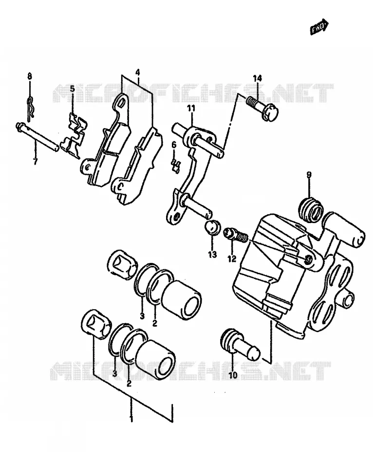 REAR CALIPER (MODELE K) Suzuki MOTO 750 DR 1988  DR750SJ(J/K)