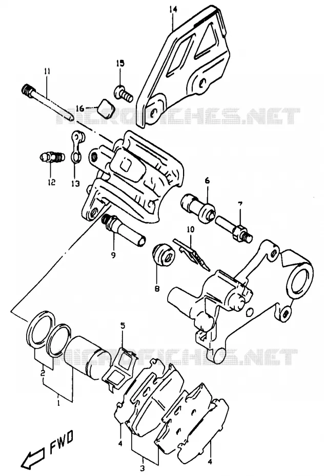 REAR CALIPER Suzuki MOTO 350 DR 1999  DR350X(V/W/X)