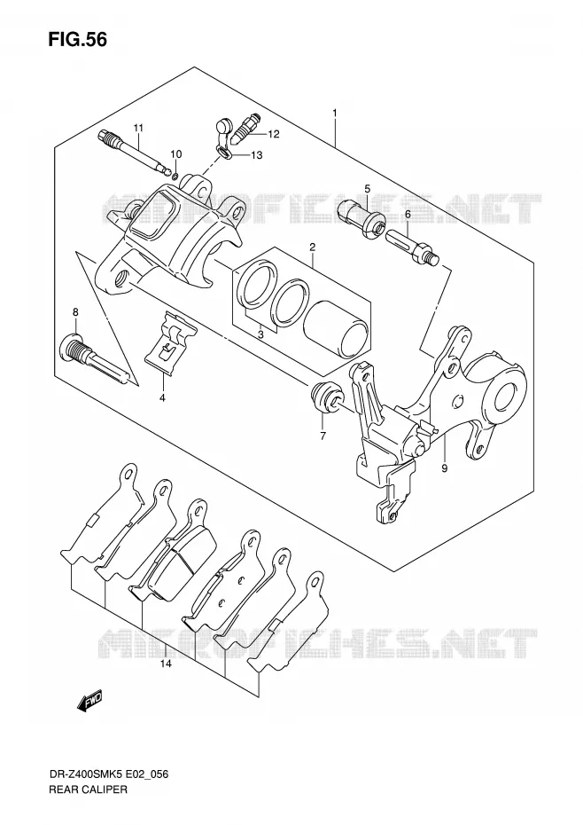 REAR CALIPER Suzuki MOTO 400 DR-Z 2005  DR-Z400SMUK5(E2)
