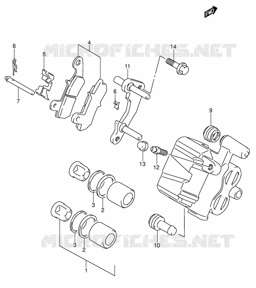 REAR CALIPER Suzuki MOTO 650 DR 1993  DR650RSEUP(E4)