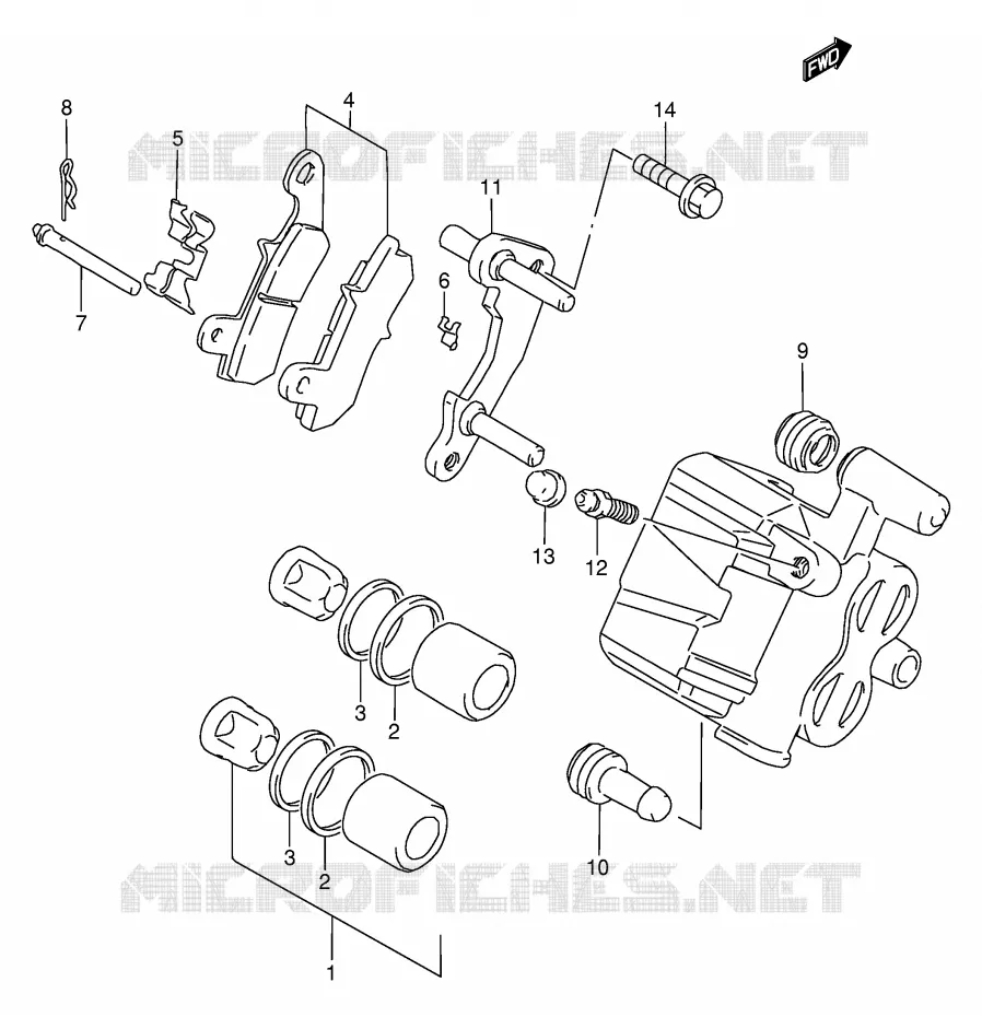 REAR CALIPER Suzuki MOTO 650 DR 1994  DR650REUR(E2)
