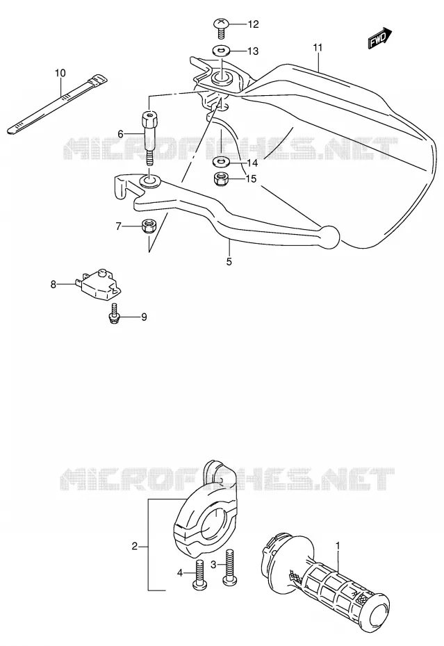 RECHTER HENDEL - HANDGREEP (MODELE N/P/R/S/T) Suzuki MOTO 650 DR 1992  DR650RSEN(E4)