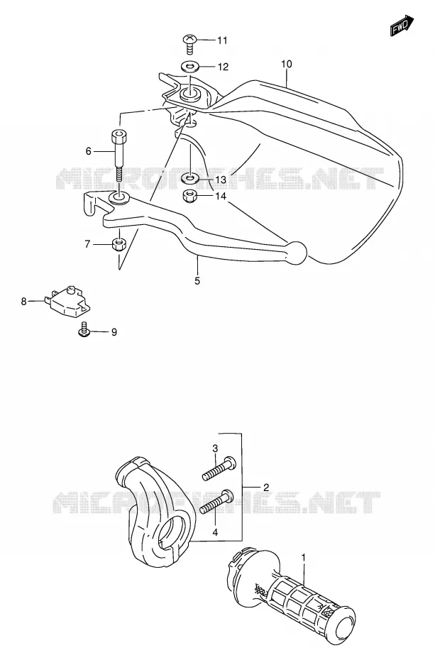 RECHTER HENDEL - HANDGREEP Suzuki MOTO 650 DR 2002  DR650SEK2(E4)