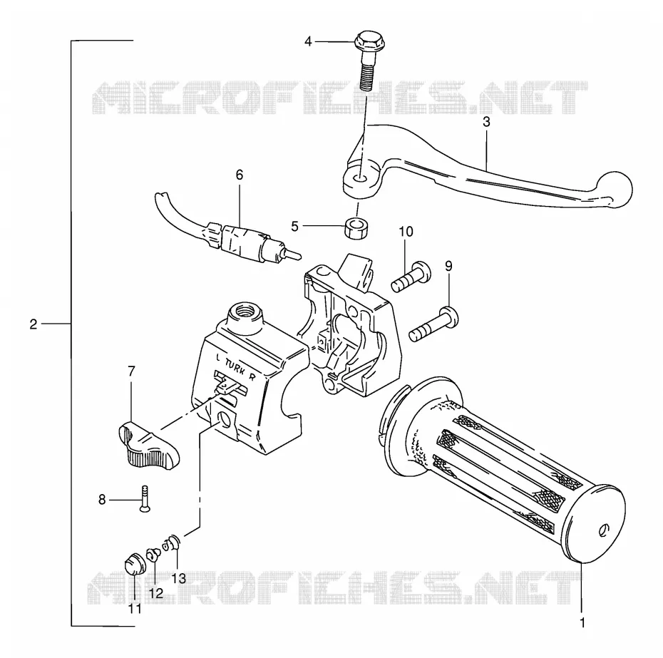 RECHTER HENDEL - HANDGREEP Suzuki SCOOTER 100 FB 2000  FB100Y(E71)